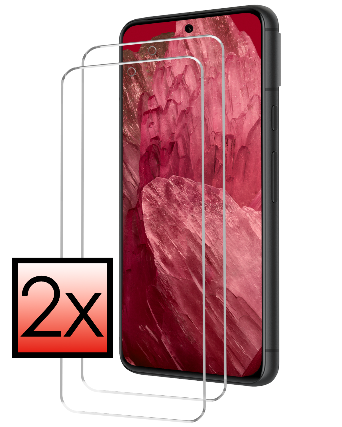 NoXx Screenprotector Geschikt voor Google Pixel 8a Screenprotector Tempered Glass Gehard Glas Beschermglas - 2x