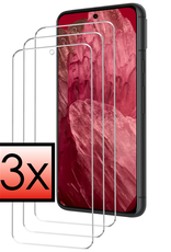 NoXx Screenprotector Geschikt voor Google Pixel 8a Screenprotector Tempered Glass Gehard Glas Beschermglas - 3x