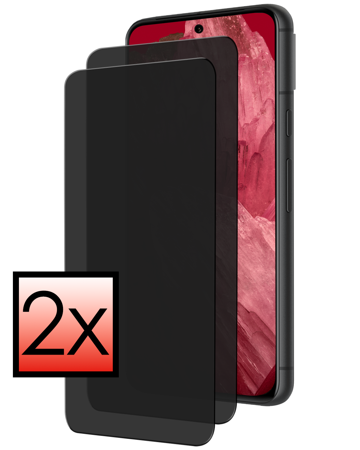 NoXx Screenprotector Geschikt voor Google Pixel 8a Screenprotector Privacy Tempered Glass Gehard Glas Display Cover - 2x