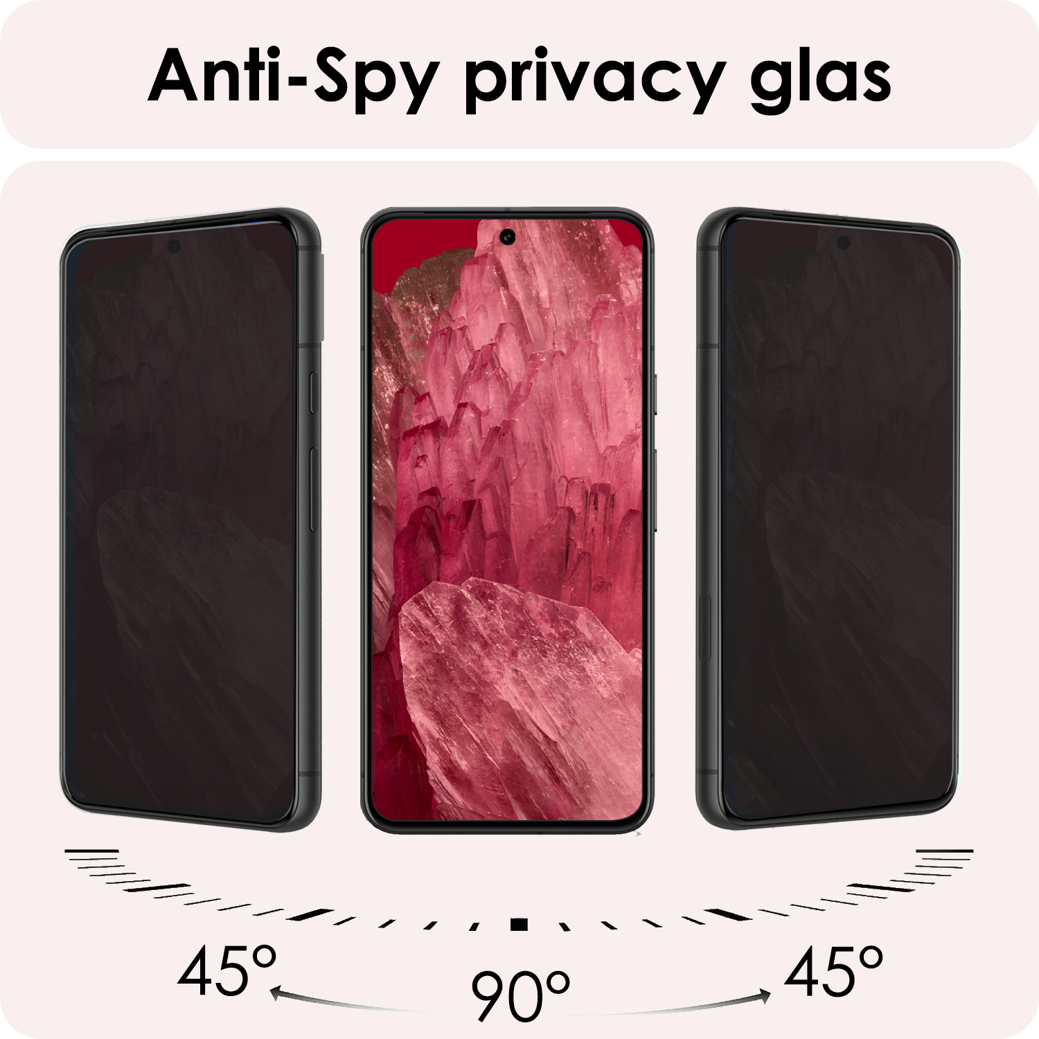 NoXx Screenprotector Geschikt voor Google Pixel 8a Screenprotector Privacy Tempered Glass Gehard Glas Display Cover - 2x