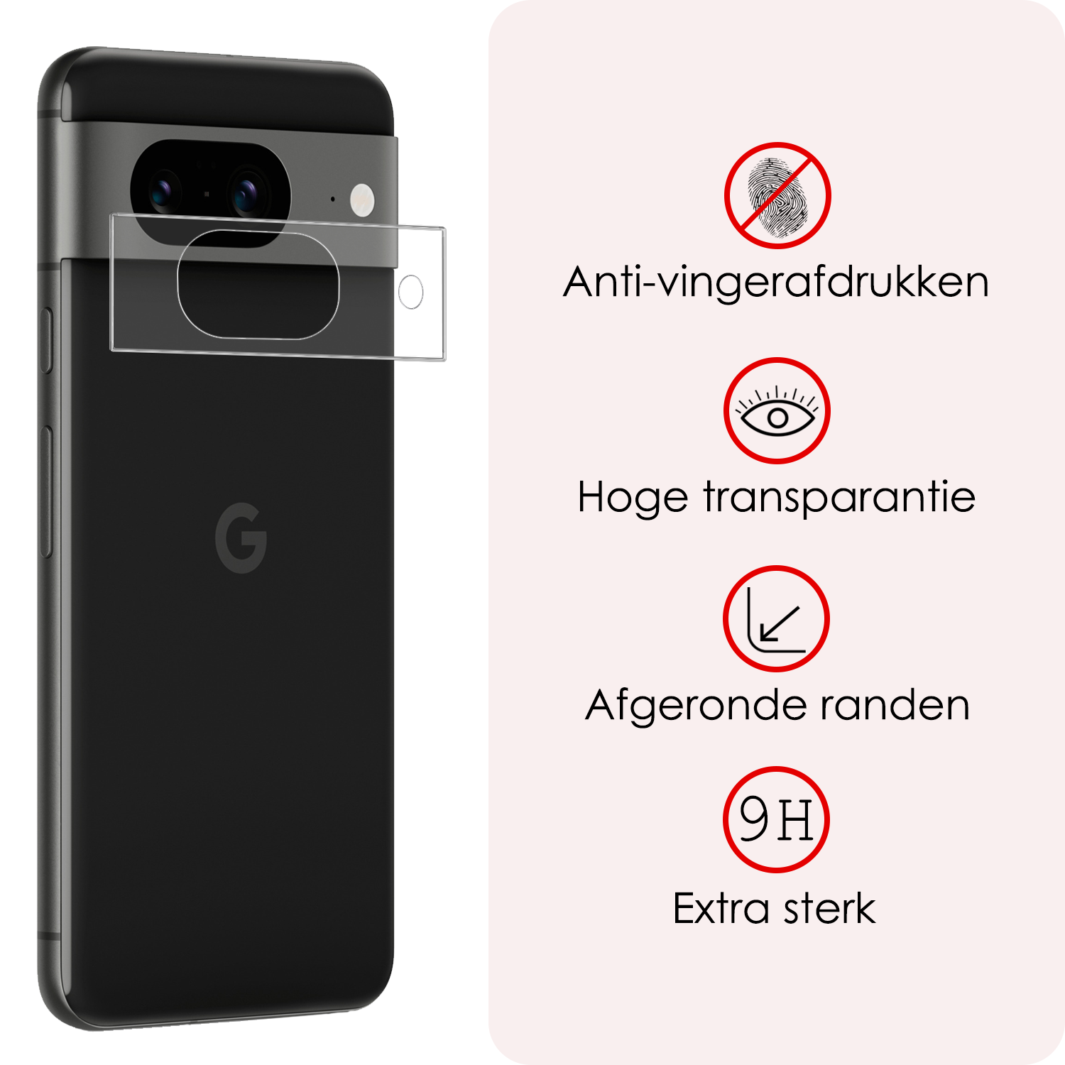 NoXx Screenprotector Geschikt voor Google Pixel 8a Camera Screenprotector Gehard Glas - Screenprotector Geschikt voor Google Pixel 8a Screenprotector Camera Tempered Glass - 2x