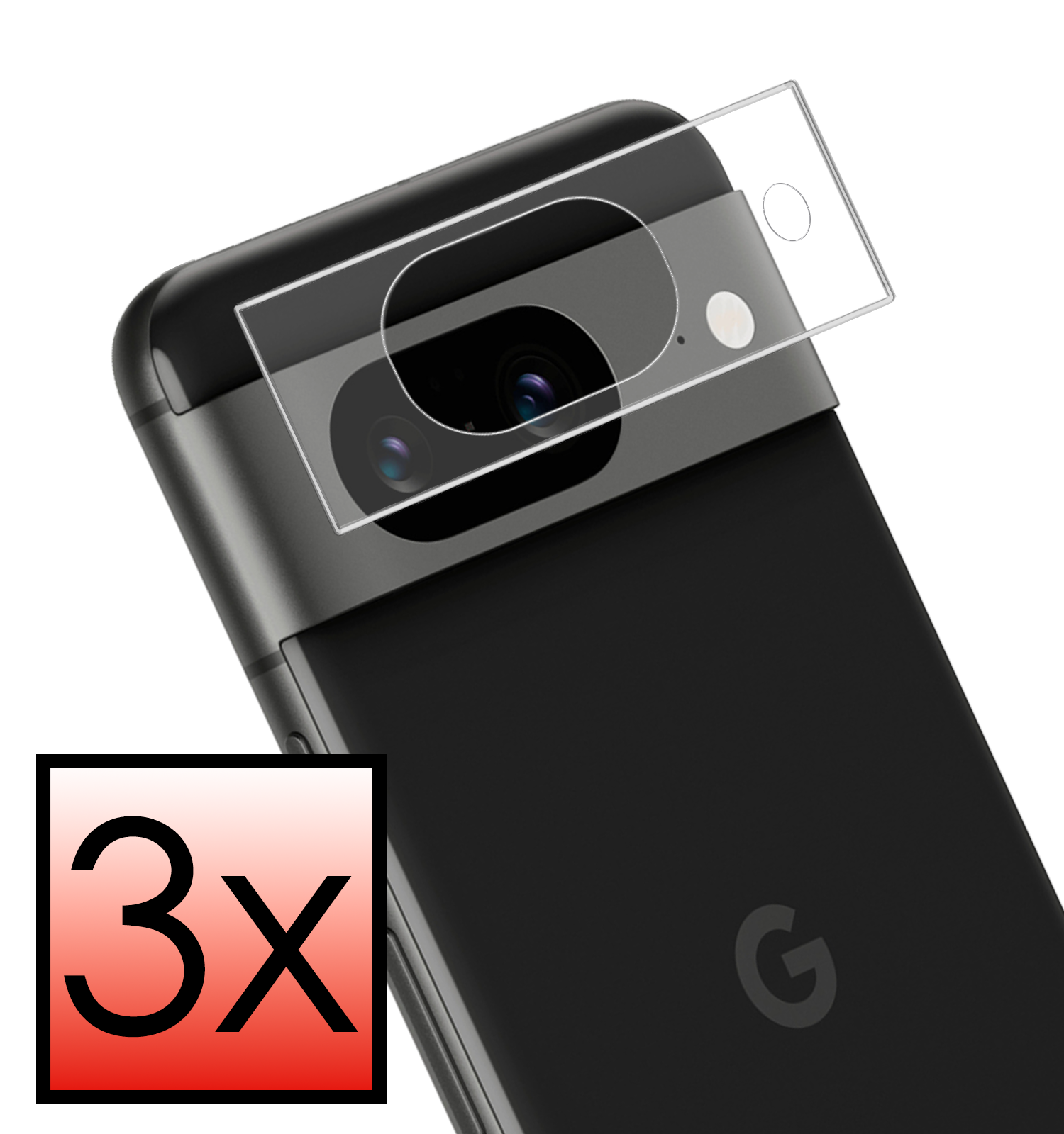 NoXx Screenprotector Geschikt voor Google Pixel 8a Camera Screenprotector Gehard Glas - Screenprotector Geschikt voor Google Pixel 8a Screenprotector Camera Tempered Glass - 3x