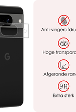 NoXx Screenprotector Geschikt voor Google Pixel 8a Camera Screenprotector Gehard Glas - Screenprotector Geschikt voor Google Pixel 8a Screenprotector Camera Tempered Glass - 3x