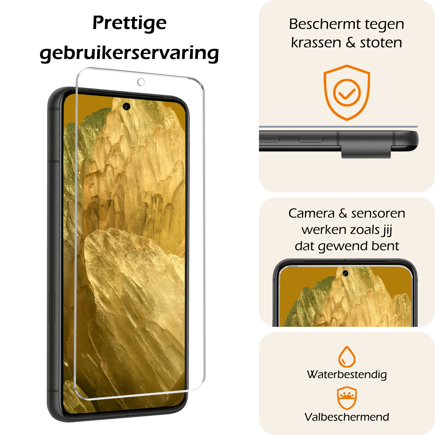 Nomfy Screenprotector Geschikt voor Google Pixel 8a Screenprotector Bescherm Glas Tempered Glass - Screenprotector Geschikt voor Google Pixel 8a Screen Protector