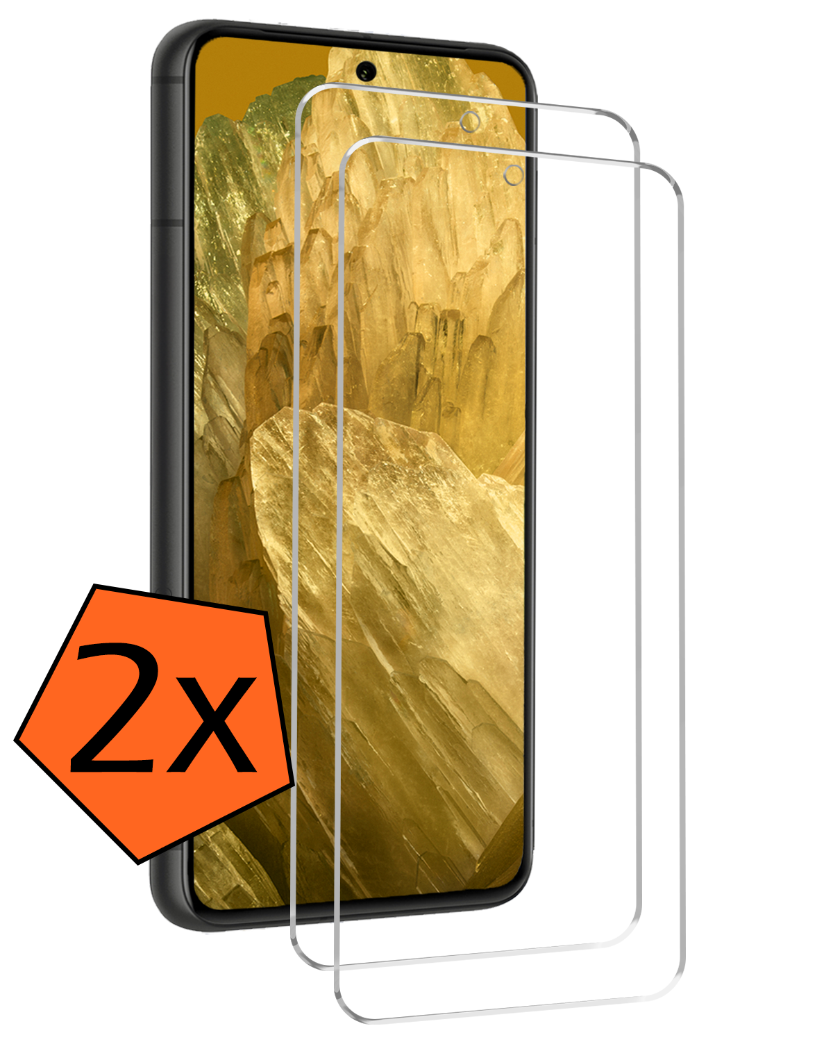 Nomfy Screenprotector Geschikt voor Google Pixel 8a Screenprotector Bescherm Glas Tempered Glass - Screenprotector Geschikt voor Google Pixel 8a Screen Protector - 2 PACK
