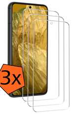 Nomfy Screenprotector Geschikt voor Google Pixel 8a Screenprotector Bescherm Glas Tempered Glass - Screenprotector Geschikt voor Google Pixel 8a Screen Protector - 3 PACK