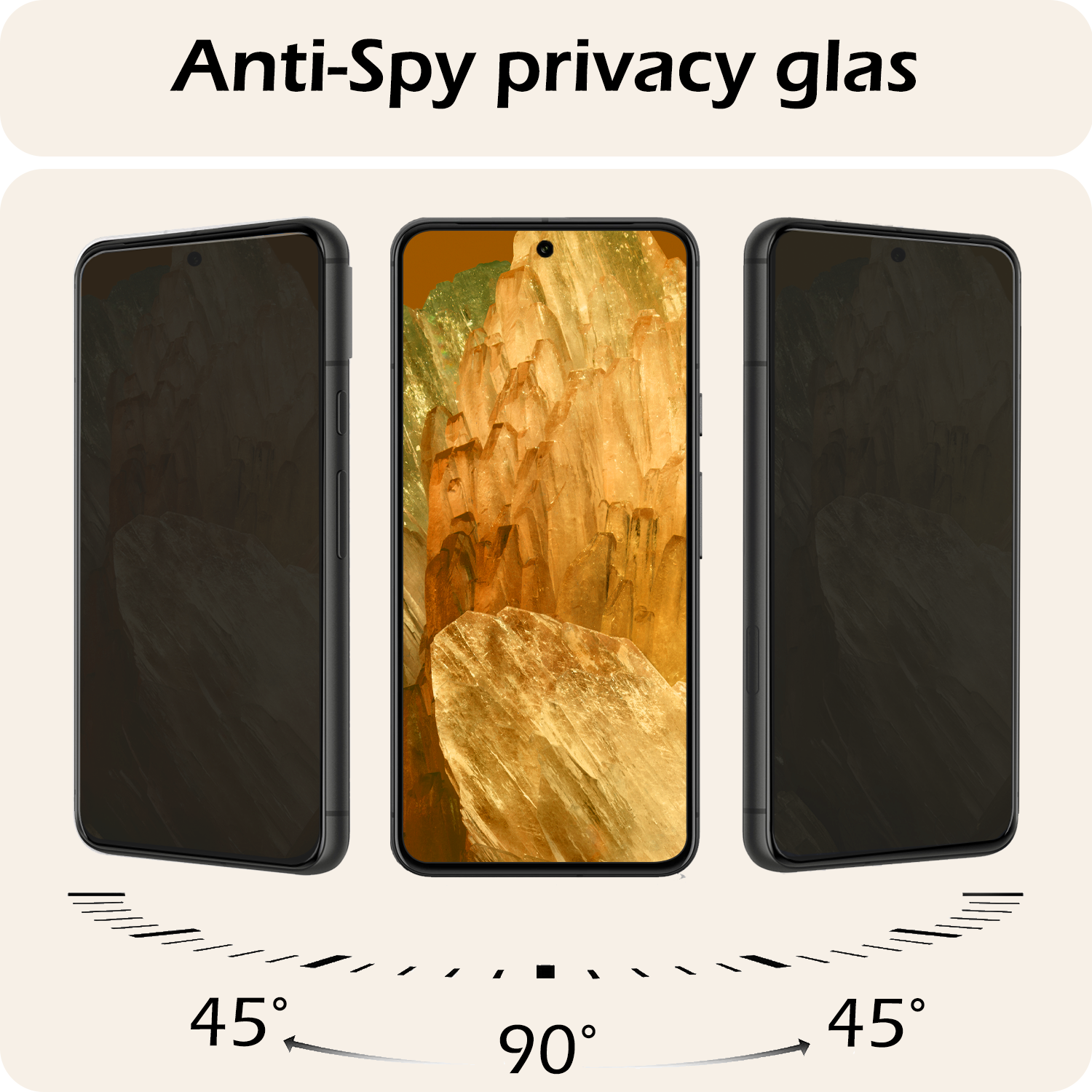 Nomfy Screenprotector Geschikt voor Google Pixel 8a Screenprotector Privacy Bescherm Glas - Screenprotector Geschikt voor Google Pixel 8a Privacy Screenprotector Tempered Glass