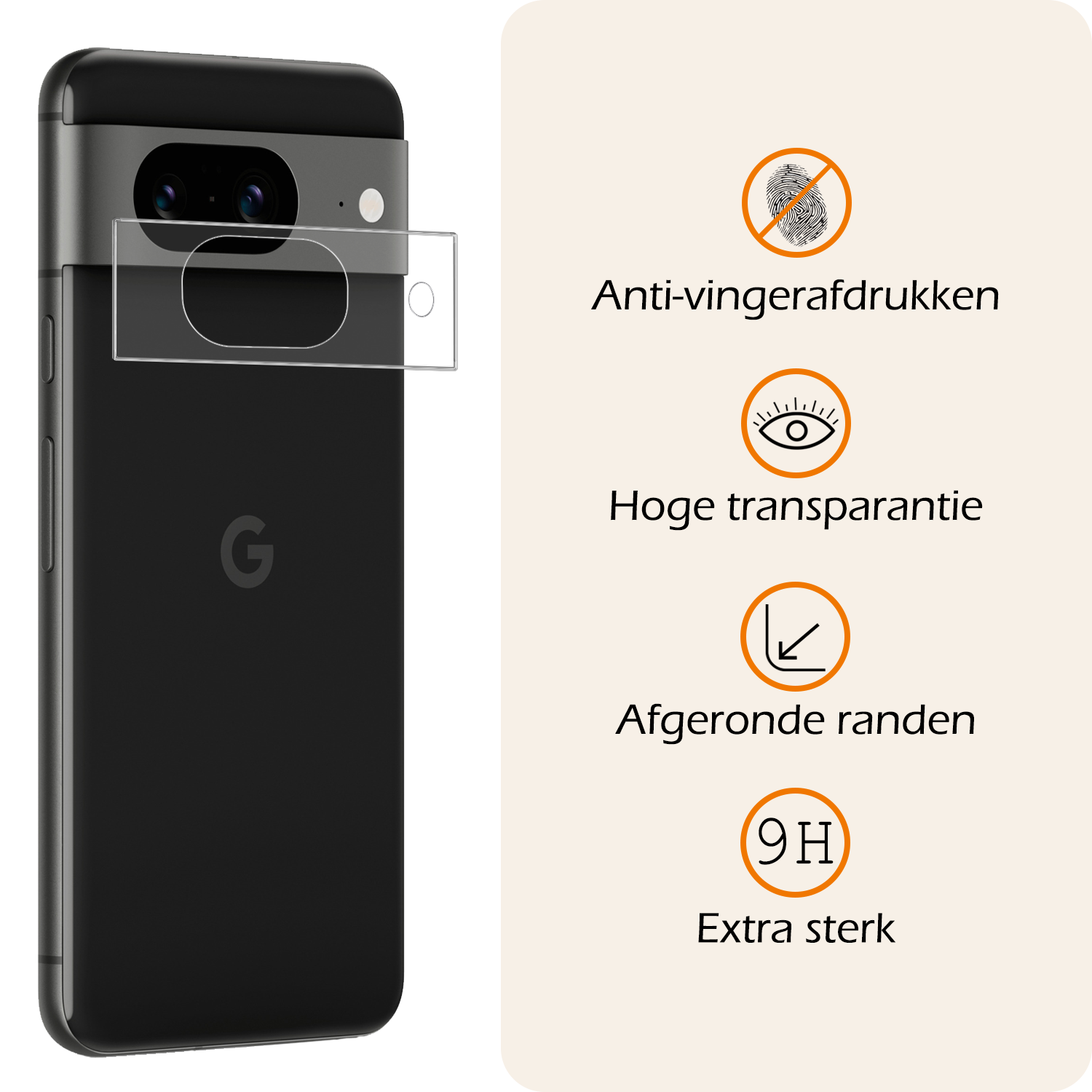Nomfy Screenprotector Geschikt voor Google Pixel 8a Camera Screen Protector Beschermglas - Screenprotector Geschikt voor Google Pixel 8a Camera Screenprotector Tempered Glass