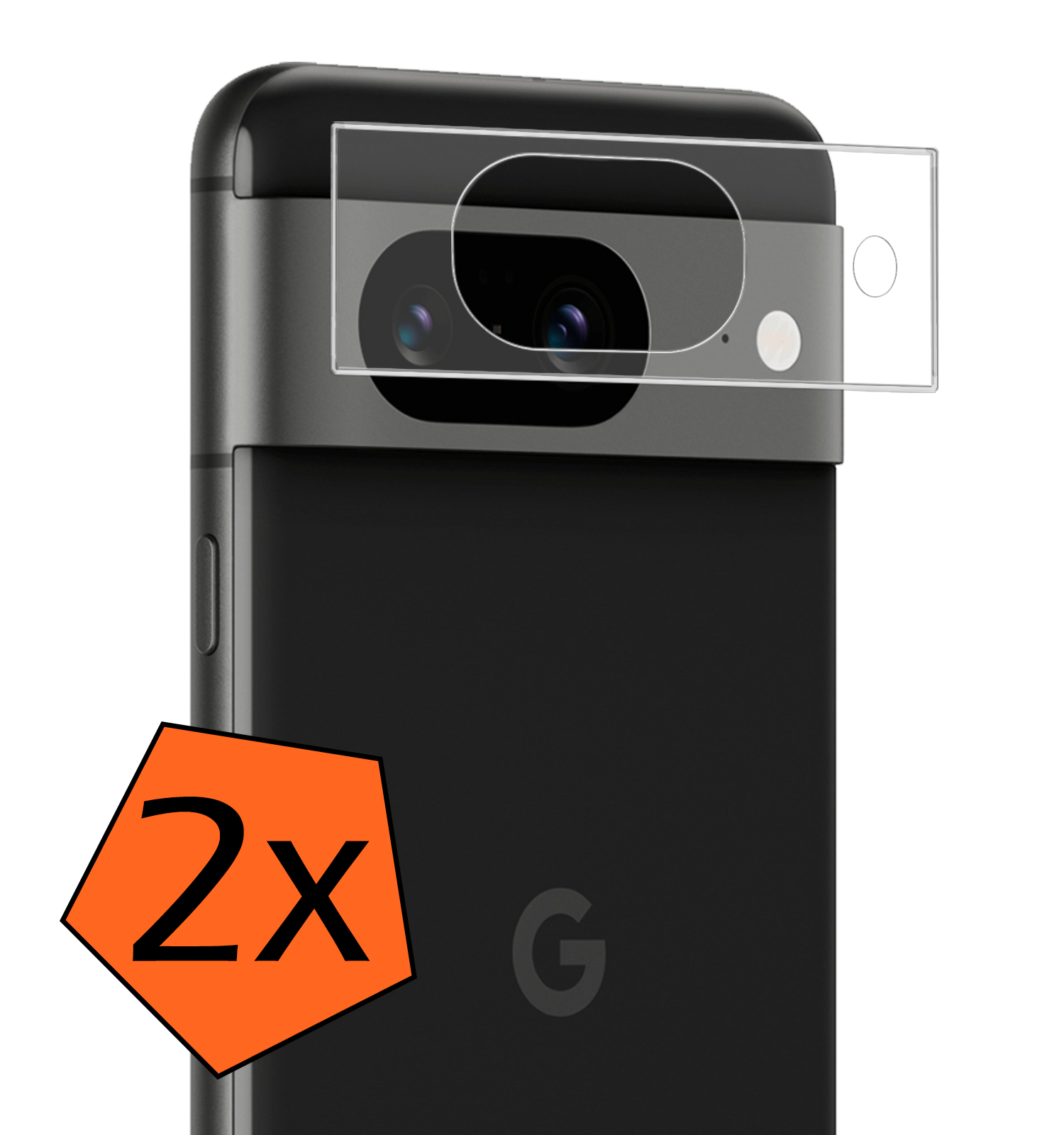 Nomfy Screenprotector Geschikt voor Google Pixel 8a Camera Screen Protector Beschermglas - Screenprotector Geschikt voor Google Pixel 8a Camera Screenprotector Tempered Glass - 2 PACK