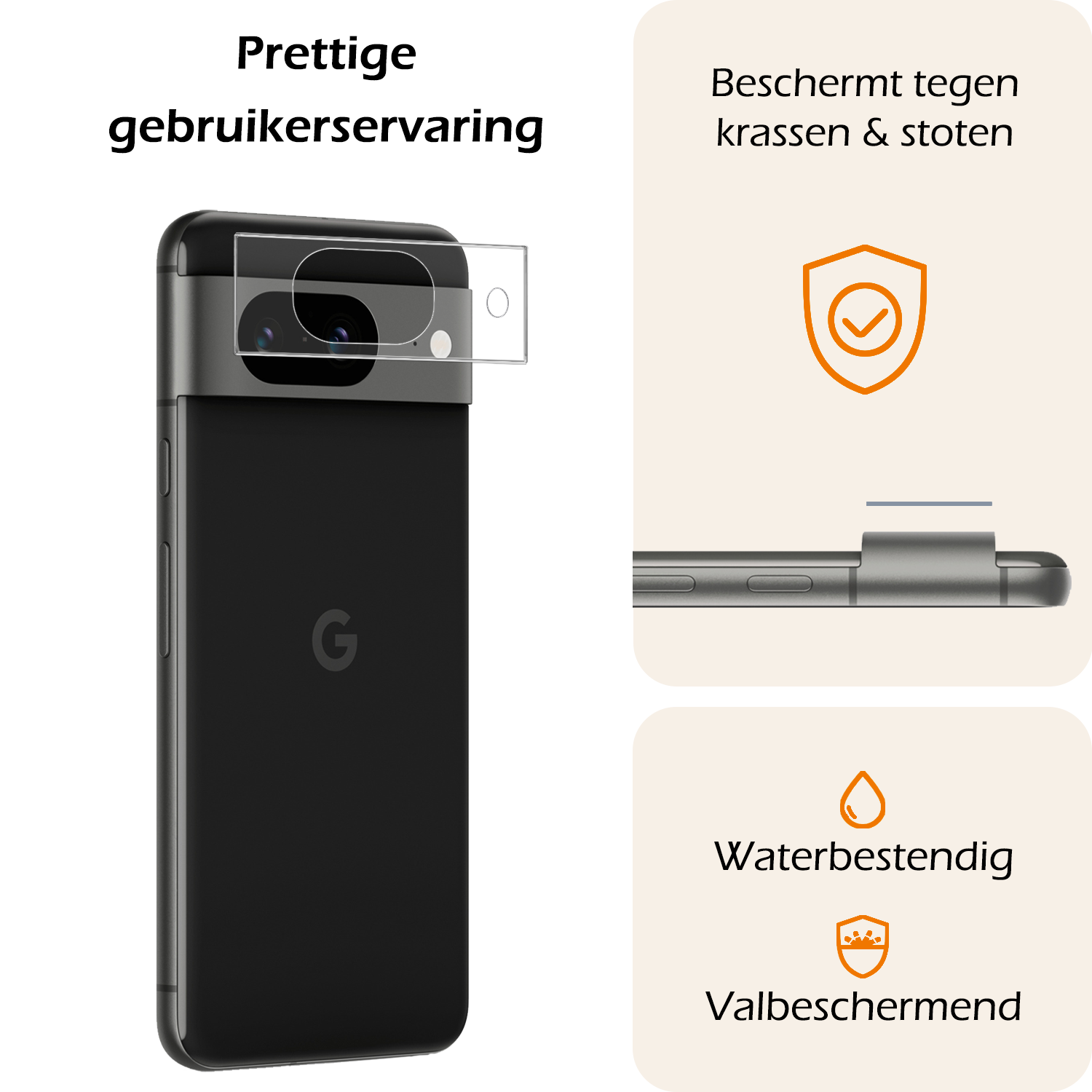 Nomfy Screenprotector Geschikt voor Google Pixel 8a Camera Screen Protector Beschermglas - Screenprotector Geschikt voor Google Pixel 8a Camera Screenprotector Tempered Glass - 2 PACK