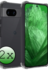 BASEY. Hoes Geschikt voor Google Pixel 8a Hoesje Shock Proof Case Hoes Siliconen - Hoesje Geschikt voor Google Pixel 8a Hoes Cover Shockproof - Transparant - 2 Stuks