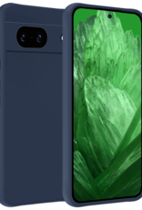 BASEY. Hoes Geschikt voor Google Pixel 8a Hoesje Siliconen Back Cover Case - Hoesje Geschikt voor Google Pixel 8a Hoes Cover Hoesje - Donkerblauw