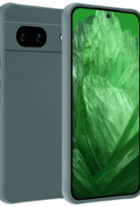 BASEY. Hoes Geschikt voor Google Pixel 8a Hoesje Siliconen Back Cover Case - Hoesje Geschikt voor Google Pixel 8a Hoes Cover Hoesje - Donkergroen