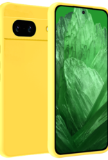 BASEY. Hoes Geschikt voor Google Pixel 8a Hoesje Siliconen Back Cover Case - Hoesje Geschikt voor Google Pixel 8a Hoes Cover Hoesje - Geel
