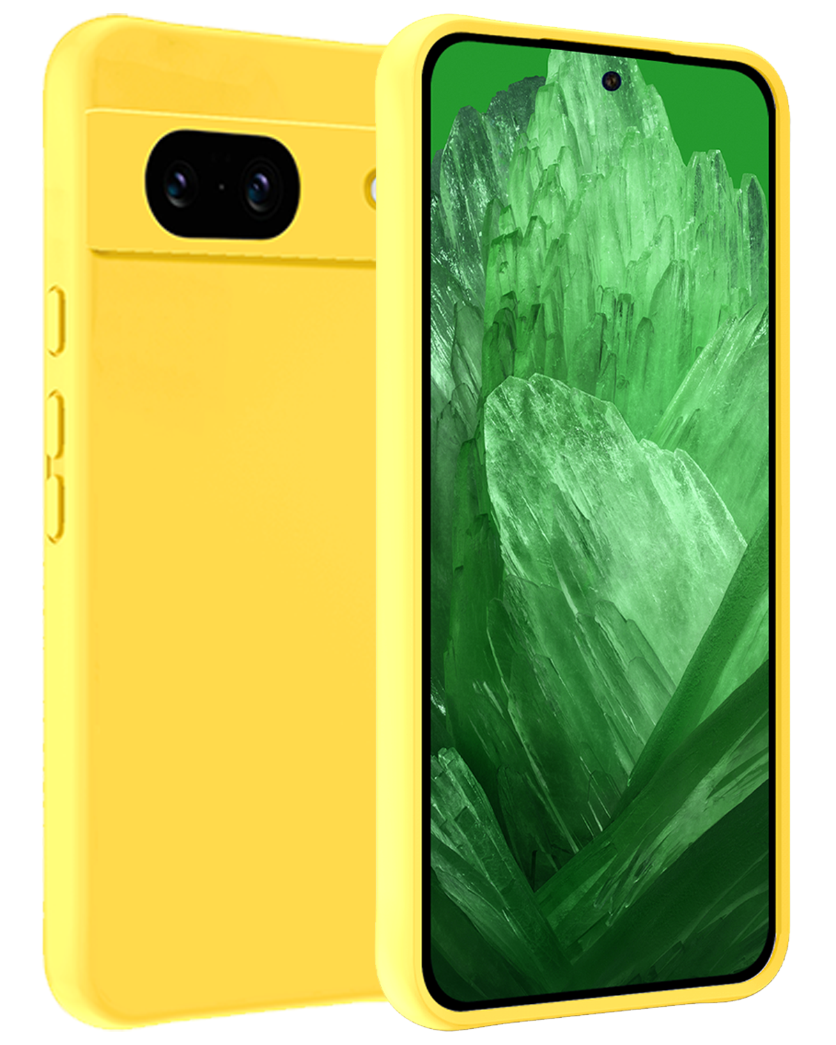 BASEY. Hoes Geschikt voor Google Pixel 8a Hoesje Siliconen Back Cover Case - Hoesje Geschikt voor Google Pixel 8a Hoes Cover Hoesje - Geel