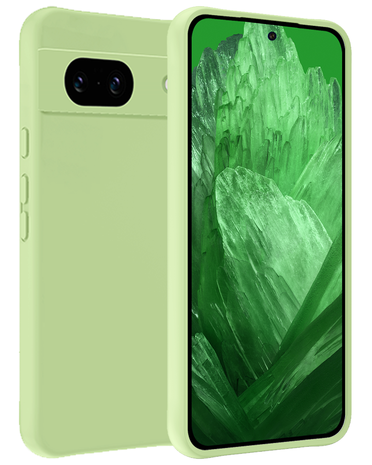 BASEY. Hoes Geschikt voor Google Pixel 8a Hoesje Siliconen Back Cover Case - Hoesje Geschikt voor Google Pixel 8a Hoes Cover Hoesje - Groen