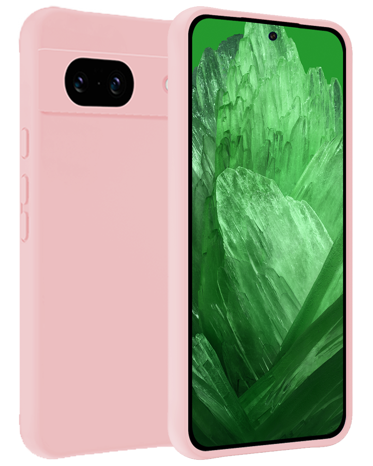 BASEY. Hoes Geschikt voor Google Pixel 8a Hoesje Siliconen Back Cover Case - Hoesje Geschikt voor Google Pixel 8a Hoes Cover Hoesje - Lichtroze