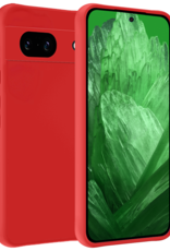 BASEY. Hoes Geschikt voor Google Pixel 8a Hoesje Siliconen Back Cover Case - Hoesje Geschikt voor Google Pixel 8a Hoes Cover Hoesje - Rood