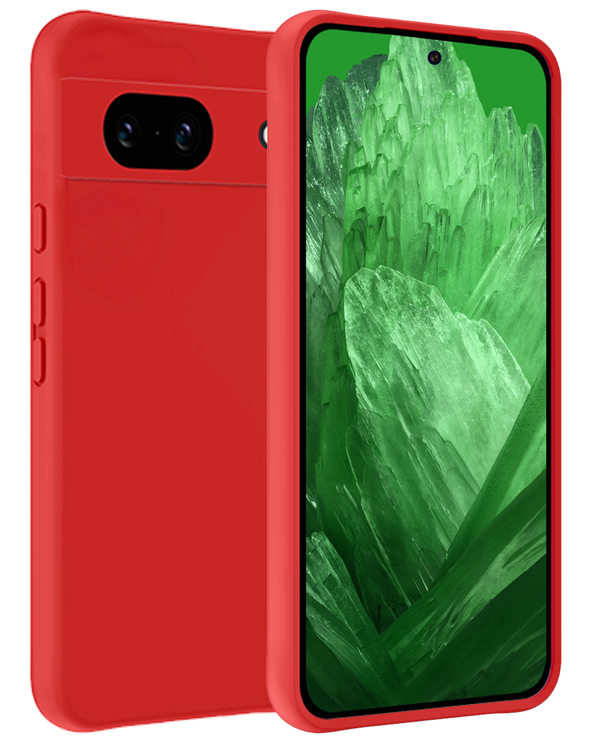 BASEY. Hoes Geschikt voor Google Pixel 8a Hoesje Siliconen Back Cover Case - Hoesje Geschikt voor Google Pixel 8a Hoes Cover Hoesje - Rood