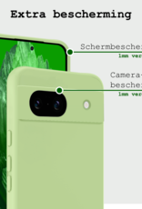BASEY. Hoes Geschikt voor Google Pixel 8a Hoesje Siliconen Back Cover Case - Hoesje Geschikt voor Google Pixel 8a Hoes Cover Hoesje - Groen - 2 Stuks