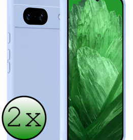BASEY. BASEY. Google Pixel 8a Hoesje Siliconen - Lichtblauw - 2 PACK