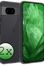 BASEY. Hoes Geschikt voor Google Pixel 8a Hoesje Siliconen Back Cover Case - Hoesje Geschikt voor Google Pixel 8a Hoes Cover Hoesje - Transparant - 2 Stuks