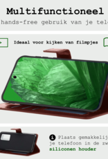 BASEY. Hoes Geschikt voor Google Pixel 8a Hoesje Bookcase Hoes Flip Case Book Cover - Hoesje Geschikt voor Google Pixel 8a Hoes Book Case Hoesje - Bruin