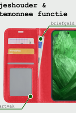 BASEY. Hoes Geschikt voor Google Pixel 8a Hoesje Bookcase Hoes Flip Case Book Cover - Hoesje Geschikt voor Google Pixel 8a Hoes Book Case Hoesje - Rood