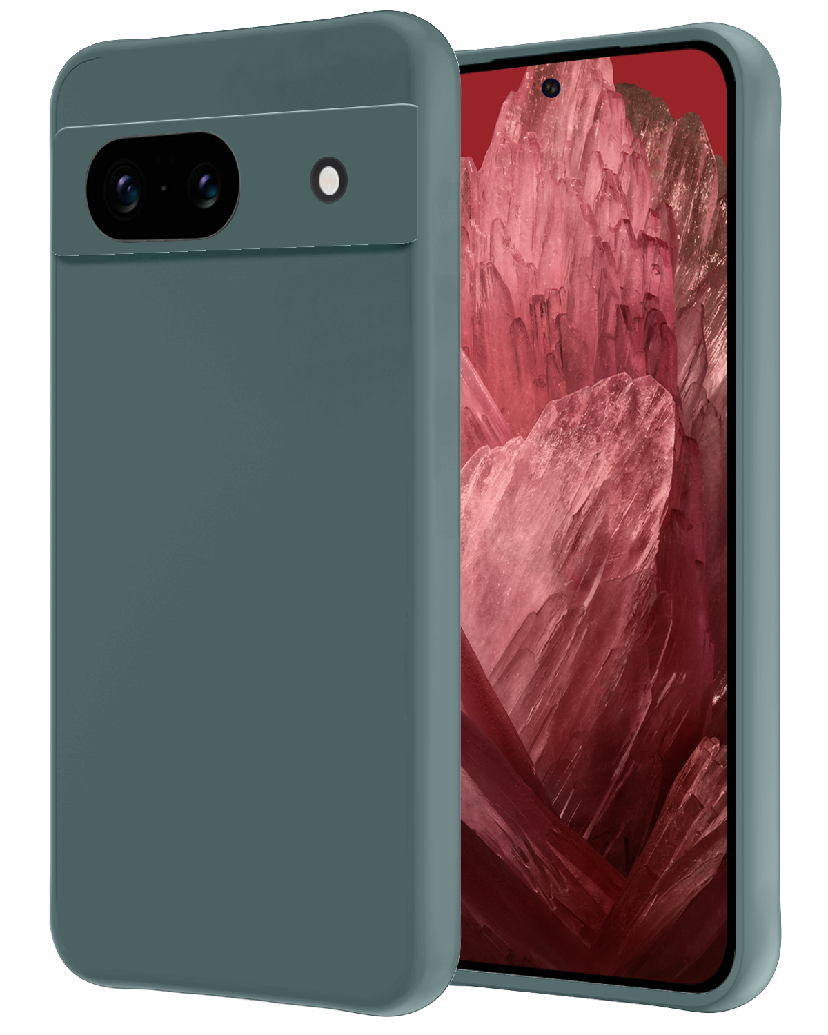 NoXx Hoes Geschikt voor Google Pixel 8a Hoesje Cover Siliconen Back Case Hoes - Donkergroen