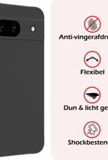 NoXx Hoes Geschikt voor Google Pixel 8a Hoesje Cover Siliconen Back Case Hoes - Zwart