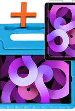 Nomfy Hoes Geschikt voor iPad Air 6 (11 inch) Hoes Bumper Kindvriendelijk Kids Case Kinderhoes Met Screenprotector - Hoesje Geschikt voor iPad Air 2024 (11 inch) Hoesje Shockproof Cover Hoes - Blauw