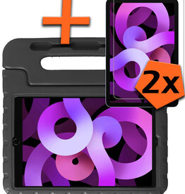 Nomfy Nomfy iPad Air 6 10.9 Kinderhoes Met 2x Screenprotector - Zwart