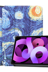 Nomfy Hoes Geschikt voor iPad Air 6 (11 inch) Hoes Tri-fold Tablet Hoesje Case - Hoesje Geschikt voor iPad Air 2024 (11 inch) Hoesje Hardcover Bookcase - Sterrenhemel