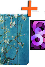 Nomfy Hoes Geschikt voor iPad Air 6 (11 inch) Hoes Tri-fold Tablet Hoesje Case Met Screenprotector - Hoesje Geschikt voor iPad Air 2024 (11 inch) Hoesje Hardcover Bookcase - Bloesem