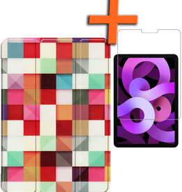 Nomfy Nomfy iPad Air 6 10.9 Hoesje Met Screenprotector - Blokken