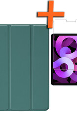 Nomfy Hoes Geschikt voor iPad Air 6 (11 inch) Hoes Tri-fold Tablet Hoesje Case Met Screenprotector - Hoesje Geschikt voor iPad Air 2024 (11 inch) Hoesje Hardcover Bookcase - Donkergroen