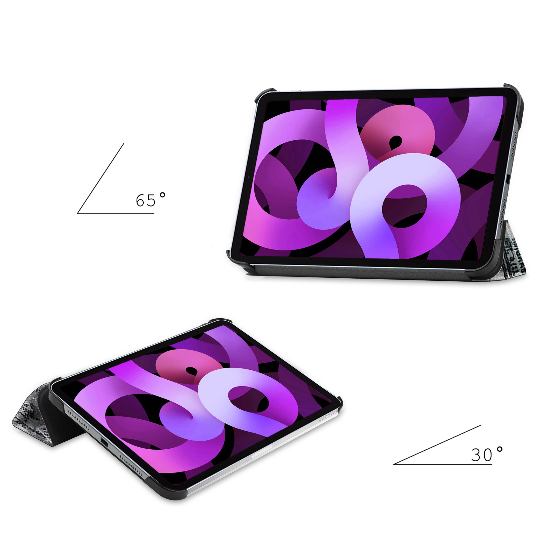 Nomfy Hoes Geschikt voor iPad Air 6 (11 inch) Hoes Tri-fold Tablet Hoesje Case Met Screenprotector - Hoesje Geschikt voor iPad Air 2024 (11 inch) Hoesje Hardcover Bookcase - Eiffeltoren