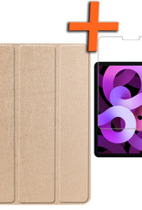 Nomfy Hoes Geschikt voor iPad Air 6 (11 inch) Hoes Tri-fold Tablet Hoesje Case Met Screenprotector - Hoesje Geschikt voor iPad Air 2024 (11 inch) Hoesje Hardcover Bookcase - Goud