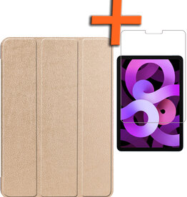 Nomfy Nomfy iPad Air 6 10.9 Hoesje Met Screenprotector - Goud