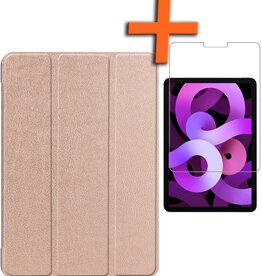 Nomfy Nomfy iPad Air 6 10.9 Hoesje Met Screenprotector - Rose Goud