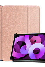 Nomfy Hoes Geschikt voor iPad Air 6 (11 inch) Hoes Tri-fold Tablet Hoesje Case Met Screenprotector - Hoesje Geschikt voor iPad Air 2024 (11 inch) Hoesje Hardcover Bookcase - Rosé goud