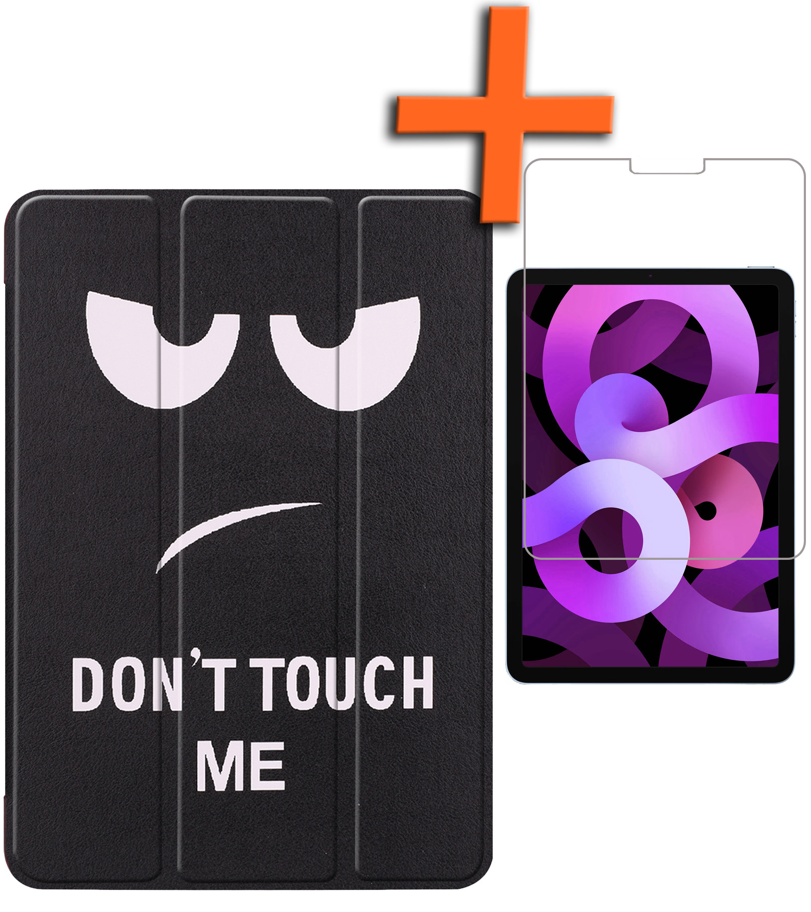 Nomfy Hoes Geschikt voor iPad Air 6 (11 inch) Hoes Tri-fold Tablet Hoesje Case Met Screenprotector - Hoesje Geschikt voor iPad Air 2024 (11 inch) Hoesje Hardcover Bookcase - Don't Touch Me