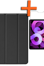 Nomfy Hoes Geschikt voor iPad Air 6 (11 inch) Hoes Tri-fold Tablet Hoesje Case Met Screenprotector - Hoesje Geschikt voor iPad Air 2024 (11 inch) Hoesje Hardcover Bookcase - Zwart