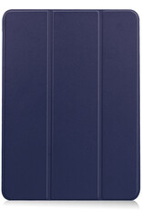 Nomfy Hoes Geschikt voor iPad Air 6 (11 inch) Hoes Tri-fold Tablet Hoesje Case Met Uitsparing Geschikt voor Apple Pencil - Hoesje Geschikt voor iPad Air 2024 (11 inch) Hoesje Hardcover Bookcase - Donkerblauw