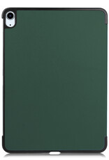 Nomfy Hoes Geschikt voor iPad Air 6 (11 inch) Hoes Tri-fold Tablet Hoesje Case Met Uitsparing Geschikt voor Apple Pencil - Hoesje Geschikt voor iPad Air 2024 (11 inch) Hoesje Hardcover Bookcase - Donkergroen