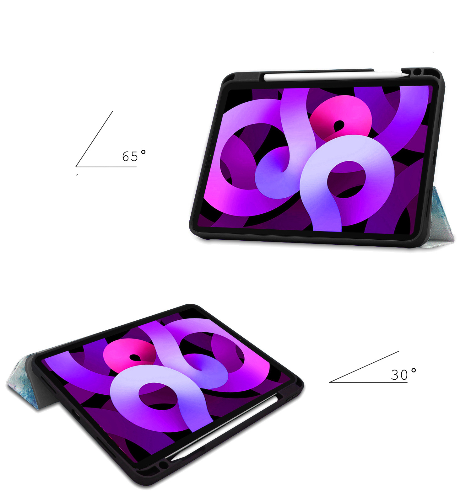 Nomfy Hoes Geschikt voor iPad Air 6 (11 inch) Hoes Tri-fold Tablet Hoesje Case Met Uitsparing Geschikt voor Apple Pencil - Hoesje Geschikt voor iPad Air 2024 (11 inch) Hoesje Hardcover Bookcase - Galaxy