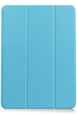 Nomfy Hoes Geschikt voor iPad Air 6 (11 inch) Hoes Tri-fold Tablet Hoesje Case Met Uitsparing Geschikt voor Apple Pencil - Hoesje Geschikt voor iPad Air 2024 (11 inch) Hoesje Hardcover Bookcase - Lichtblauw