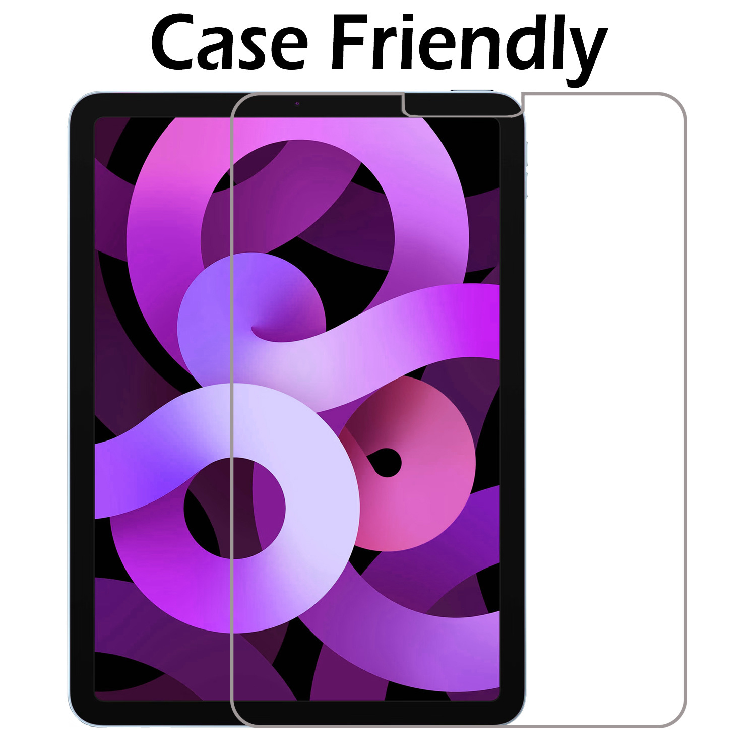 Nomfy Hoes Geschikt voor iPad Air 6 (11 inch) Hoes Tri-fold Tablet Hoesje Case Met Uitsparing Geschikt voor Apple Pencil Met Screenprotector - Hoesje Geschikt voor iPad Air 2024 (11 inch) Hoesje Hardcover Bookcase - Donkerblauw