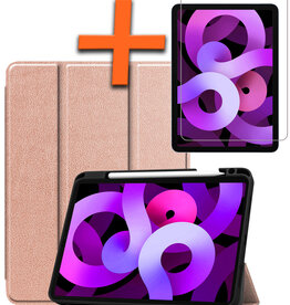 Nomfy Nomfy iPad Air 6 10.9 Hoesje Met Uitsparing Apple Pencil Met Screenprotector - Rose Goud