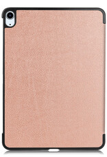 Nomfy Hoes Geschikt voor iPad Air 6 (11 inch) Hoes Tri-fold Tablet Hoesje Case Met Uitsparing Geschikt voor Apple Pencil Met Screenprotector - Hoesje Geschikt voor iPad Air 2024 (11 inch) Hoesje Hardcover Bookcase - Rosé goud